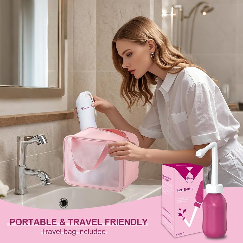 HeTaiDa Peri Bottle for Postpartum Care, Perineal Bottle for New Mom Postpartum Essential, 10 Oz Upside Down Peri Bottle for Postpartum Recovery, Portable Bidet for Women - Image 5
